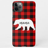 Modern Red Pläd and White Mama Bear Gift iPhone Hülle (Rückseite)
