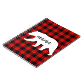 Modern Red Pläd and White Mama Bear Gift Notizblock (Linke Seite)