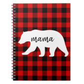 Modern Red Pläd and White Mama Bear Gift Notizblock (Vorderseite)