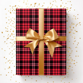 Modern Red Plaid Pattern Geschenkpapier