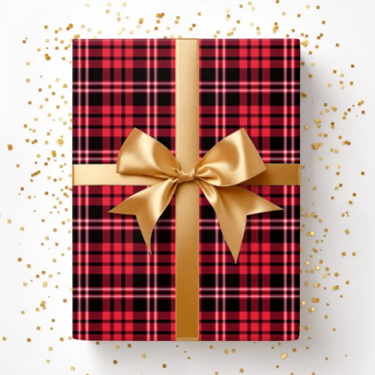 Modern Red Plaid Pattern Geschenkpapier