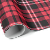 Modern Red Plaid Pattern Geschenkpapier (Rolleneckpunkt)