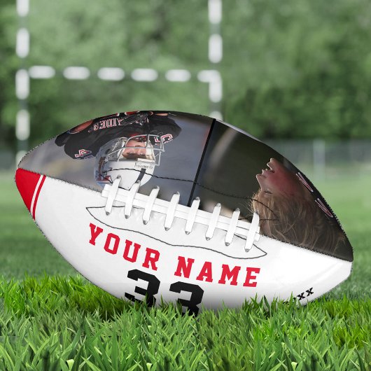 Modern Red Player Name Number 2 Foto Collage Foo Football