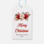 Modern Red Poinsettia Editable Holiday Gift Tag Geschenkanhänger (Rückseite)