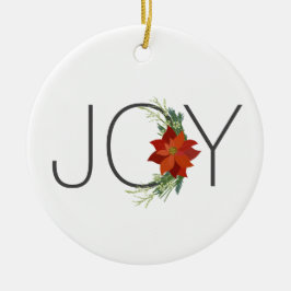 Modern Red poinsettia Holiday Freude Weihnachten Keramik Ornament