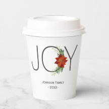 Modern Red poinsettia Holiday Freude Weihnachten