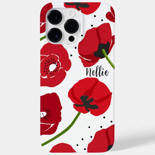 Modern Red Poppy Blume Case-Mate iPhone Hülle (Rückseite)