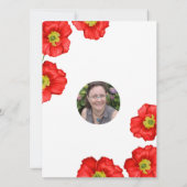 Modern Red Poppy Floral Birthday Garden Party Einladung (Rückseite)