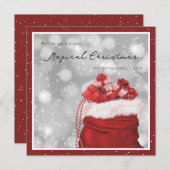 Modern Red Presents Magical Christmas Feiertagskarte (Vorne/Hinten)