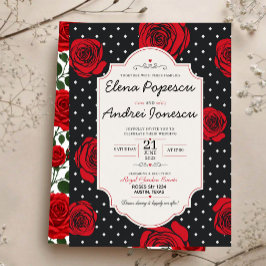 Modern Red Rose Elegant Black and Red Romantic Acryleinladungen