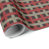 Modern Red Sage Black Christmas Plaid Geschenkpapier (Rolleneckpunkt)
