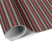 Modern Red Sage Black Stripe Christmas Geschenkpapier (Rolleneckpunkt)