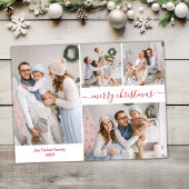 Modern Red Script 5 Multiple Christmas Foto Postkarte