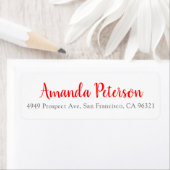 Modern Red Script Address Label (Insitu)