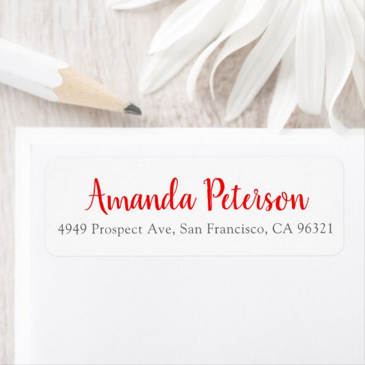 Modern Red Script Address Label (Insitu)