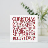 Modern Red Script Fun Weihnachten Subway Art (Stehend Vorderseite)