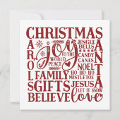 Modern Red Script Fun Weihnachten Subway Art (Vorderseite)