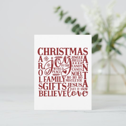 Modern Red Script Fun Weihnachten Untergrundbahn E (Stehend Vorderseite)