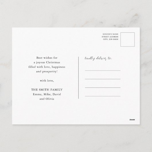 Modern Red Script Fun Weihnachten Untergrundbahn E (Rückseite)