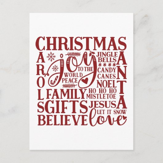 Modern Red Script Fun Weihnachten Untergrundbahn E (Vorderseite)