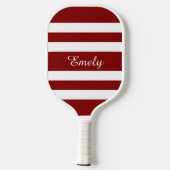 Modern Red Script Name Pickleball Schläger (Rückseite)