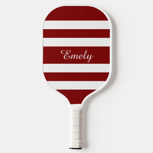 Modern Red Script Name Pickleball Schläger (Rückseite)