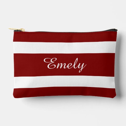 Modern Red Script Name Zubehörtasche (Vorderseite)