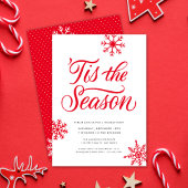 Modern Red Script 'Tis The Season Christmas Party Einladung