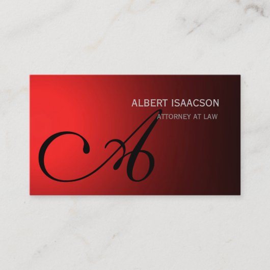 Modern Red Simple Monogram Business Card Visitenkarte (Vorderseite)