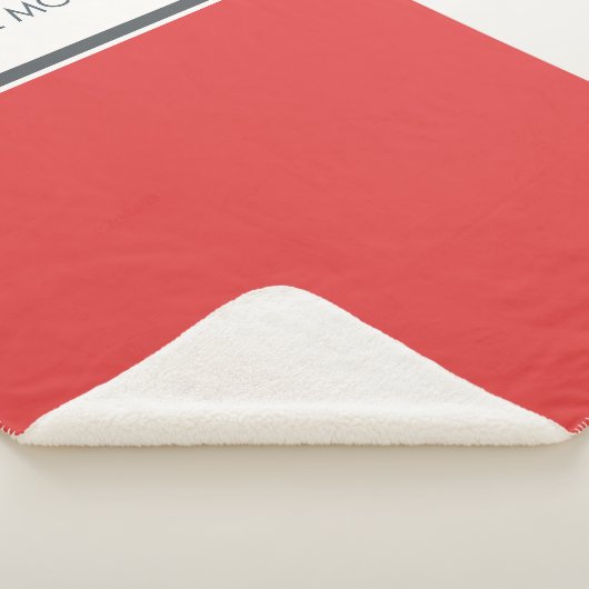 Modern Red Simple Personalisiert Name Sherpadecke (3/4)