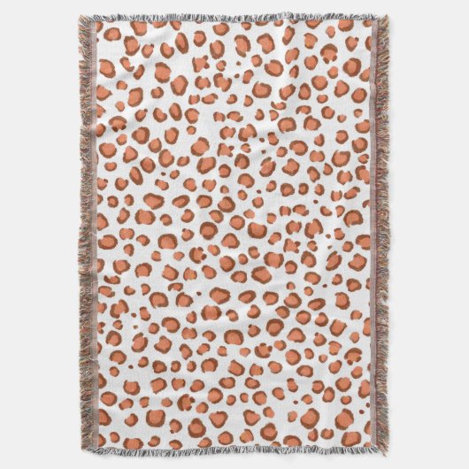 Modern Red Snow Leopard Animal Print Muster Decke (Vorderseite Vertikal)