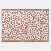 Modern Red Snow Leopard Animal Print Muster Decke (Vorderseite)