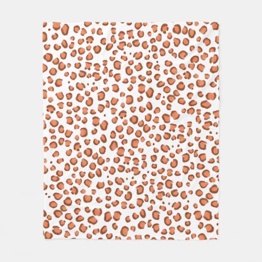Modern Red SNow Leopard Animal Print Muster Fleecedecke (Vorderseite)