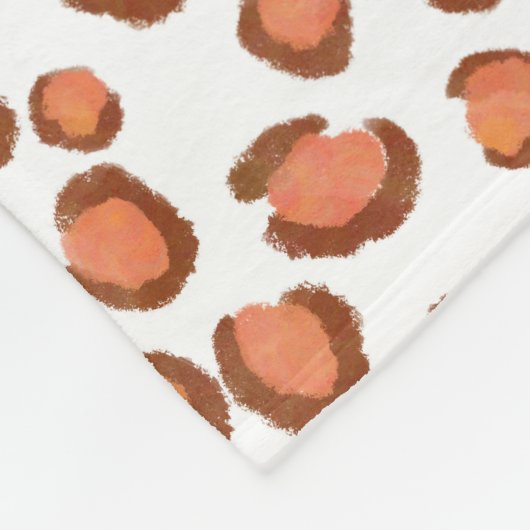 Modern Red SNow Leopard Animal Print Muster Fleecedecke (Ecke)