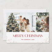 Modern Red Snowy Frohe Weihnachten 2 Foto (Vorderseite)