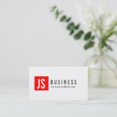 Modern Red Square Logo Consultant Business Card Visitenkarte (Stehend Vorderseite)