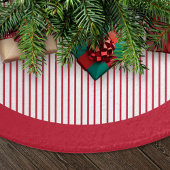 Modern Red Stripes Christmas Polyester Weihnachtsbaumdecke