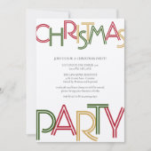 Modern Red Strips Green Gold Weihnachten Party Einladung (Vorderseite)