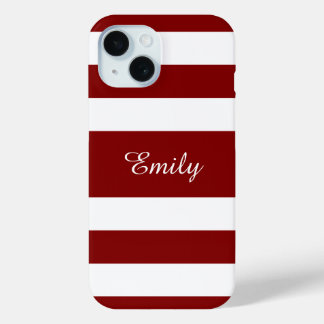 Modern Red Strips Name Case-Mate iPhone Hülle