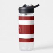 Modern Red Strips Name Trinkflasche (Links)