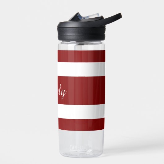 Modern Red Strips Name Trinkflasche (Links)