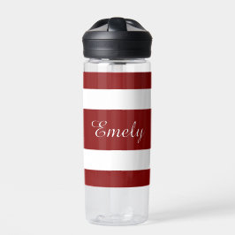 Modern Red Strips Name Trinkflasche