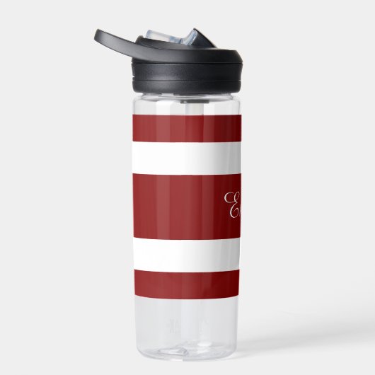 Modern Red Strips Name Trinkflasche (Rechts)