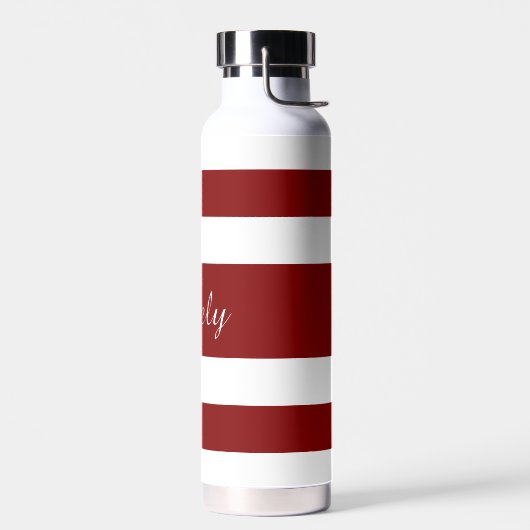 Modern Red Strips Name Trinkflasche (Links)