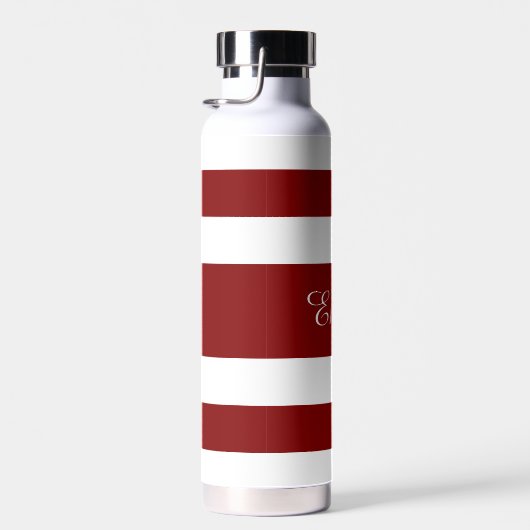 Modern Red Strips Name Trinkflasche (Rechts)