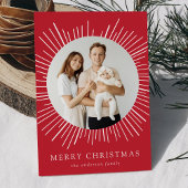 Modern Red Sunburst Frohe Weihnachten 2 Foto