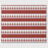 Modern Red Tartan Weihnachtsbaum Muster Geschenkpapier (Flach)