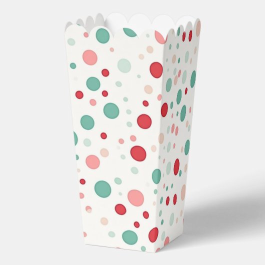 Modern Red Turquoise Polka Dot Chic Geschenkschachtel (Rückseite)