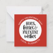 Modern Red Valentine Hugs Kisses Photo  Mitteilungskarte (Vorderseite)