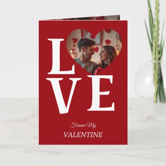 Modern Red Valentine’s Day Photo Card Karte (Vorderseite)